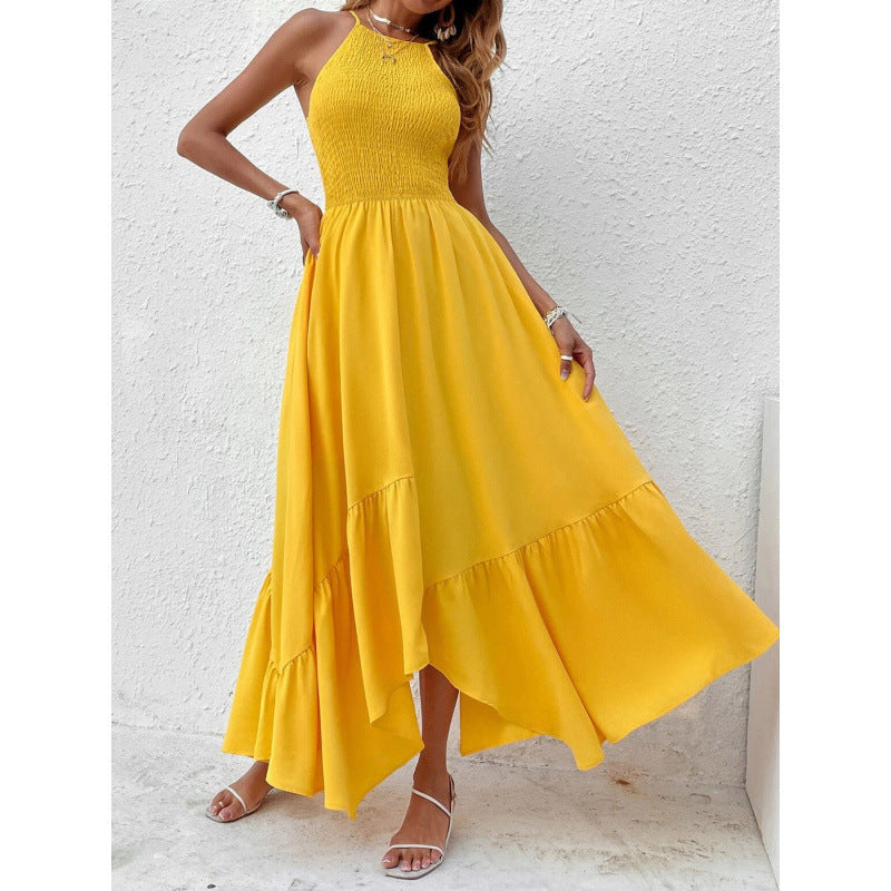 Robe longue à volants asymétriques Berg-Feldt pour femme
