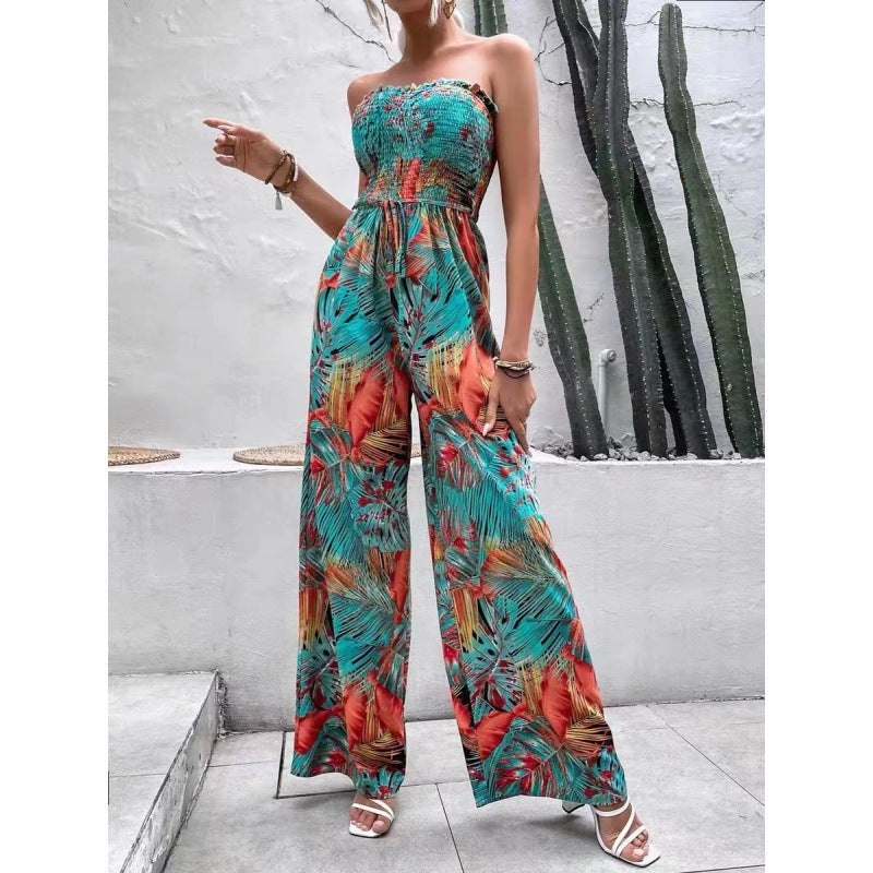 Combinaison femme bustier Berg-feldt à imprimé tropical