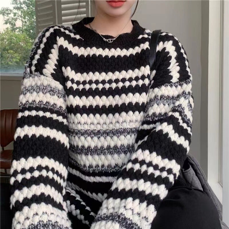 Damen-pull en tricot à motifs, avec texture et coupe décontractée Berg-Feldt