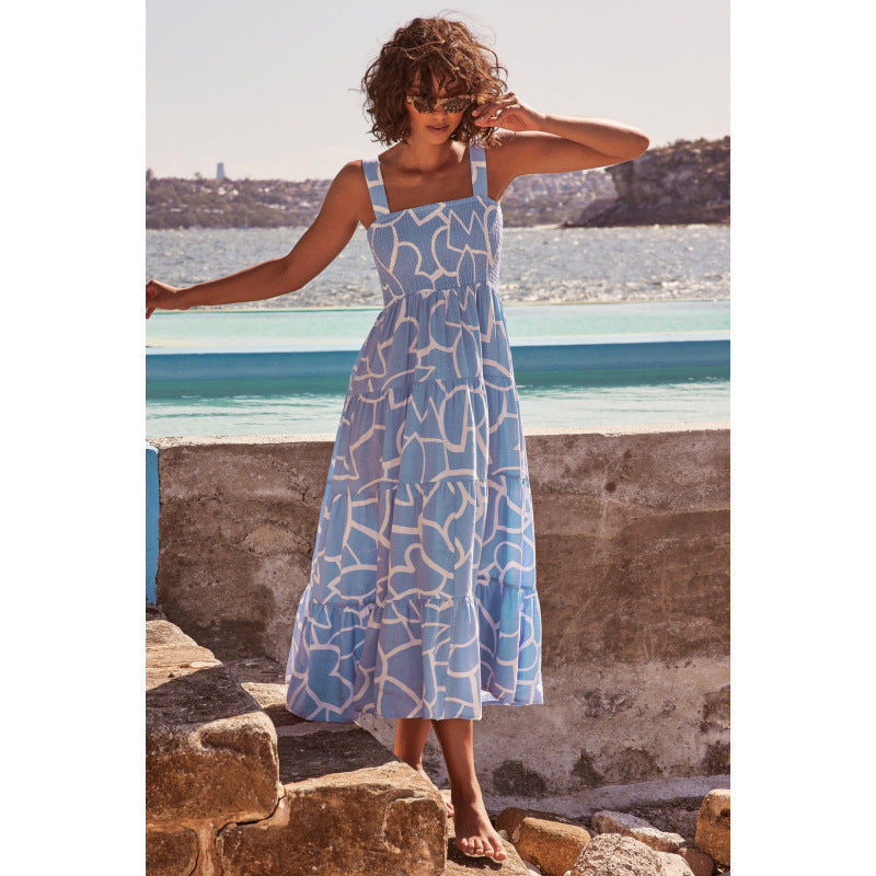 Robe longue à ourlet volanté Berg-Feldt pour femme