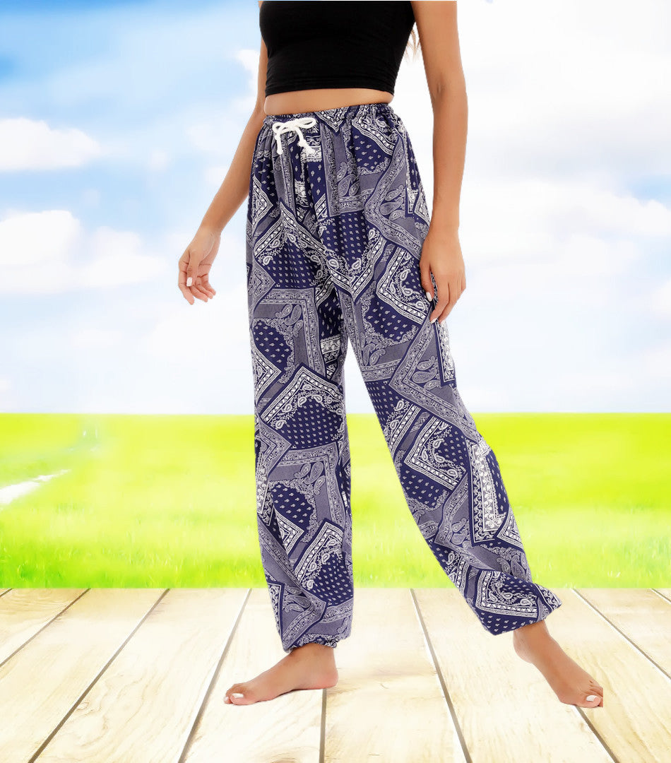 Berg-Feldt Pantalon de Loungewear Femme, Coupe Décontractée, Imprimé