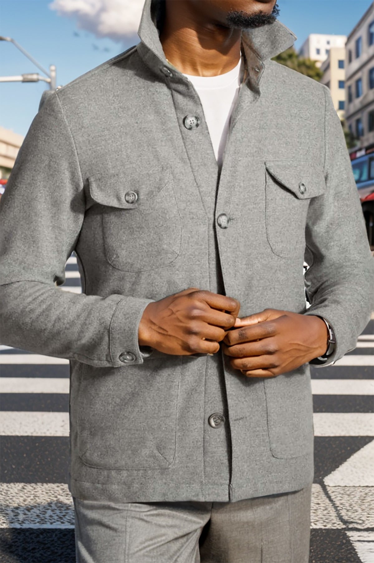 Veste intemporelle homme Utility avec poches pratiques et col montant Berg-Feldt