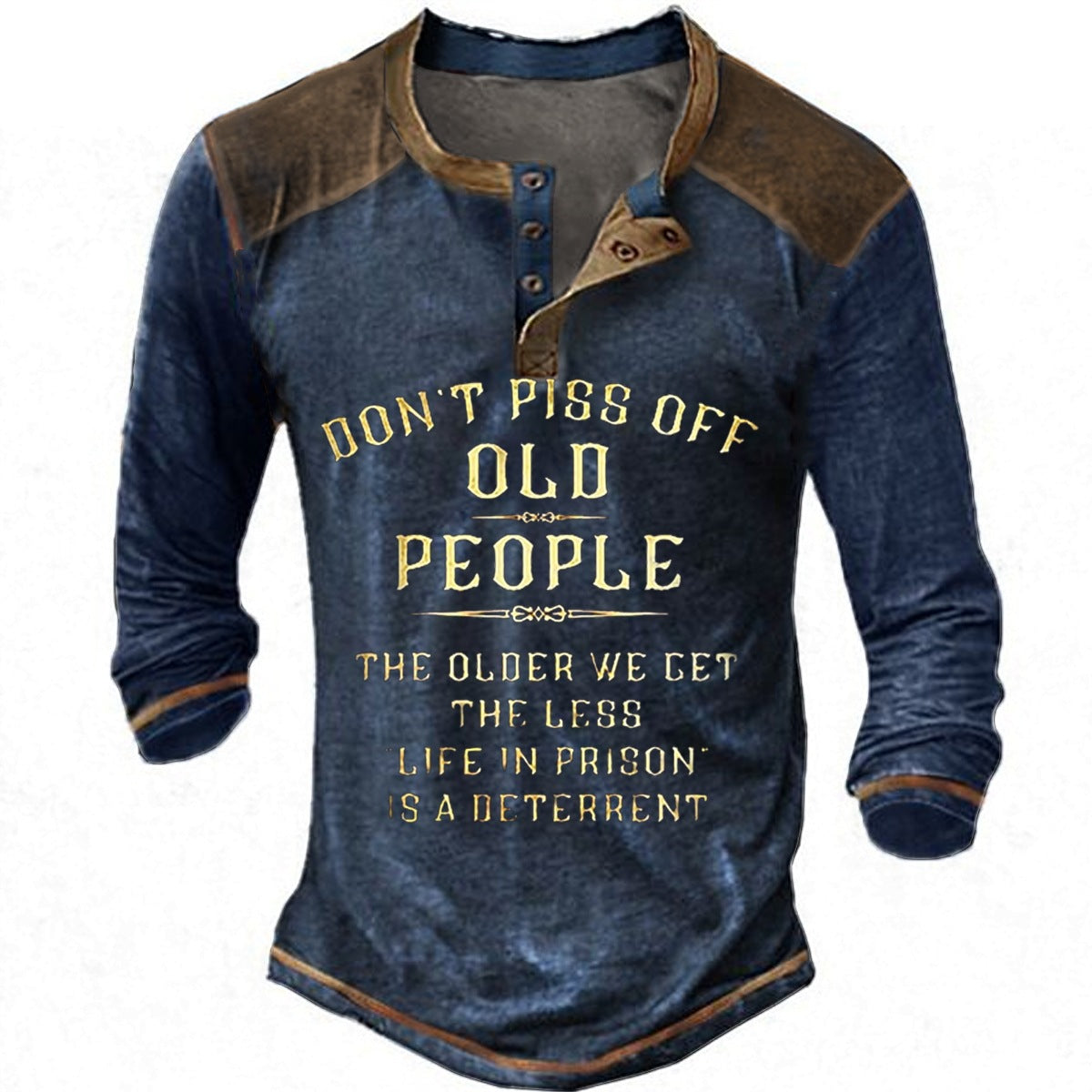 T-shirt décontracté à manches longues pour homme avec impression originale Berg-Feldt