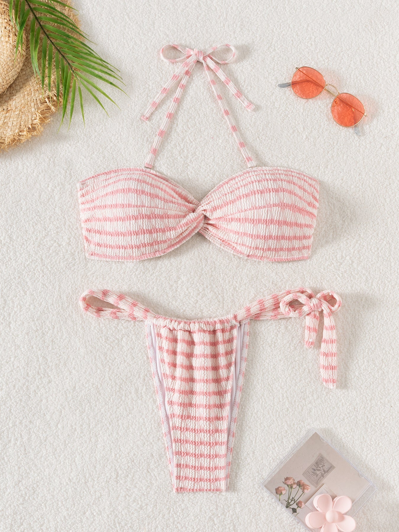 Haut de bikini bandeau côtelé et réglable pour femme par berg-feldt