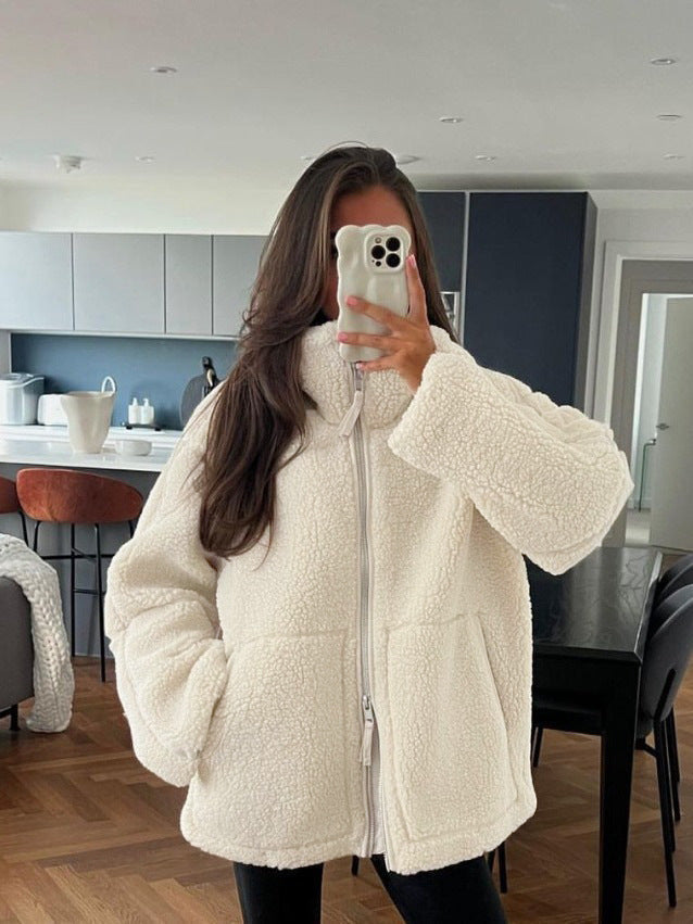 Damen Fleecejacke mit hohem Kragen und praktischen Taschen Berg-Feldt