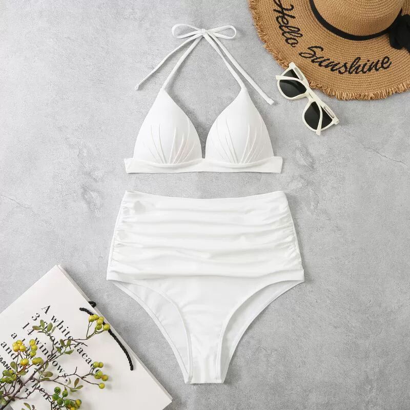 Maillot de bain deux pièces côtelé taille haute Berg-Feldt pour femme