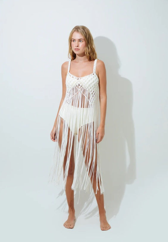 Cache-maillot femme Berg-Feldt à franges