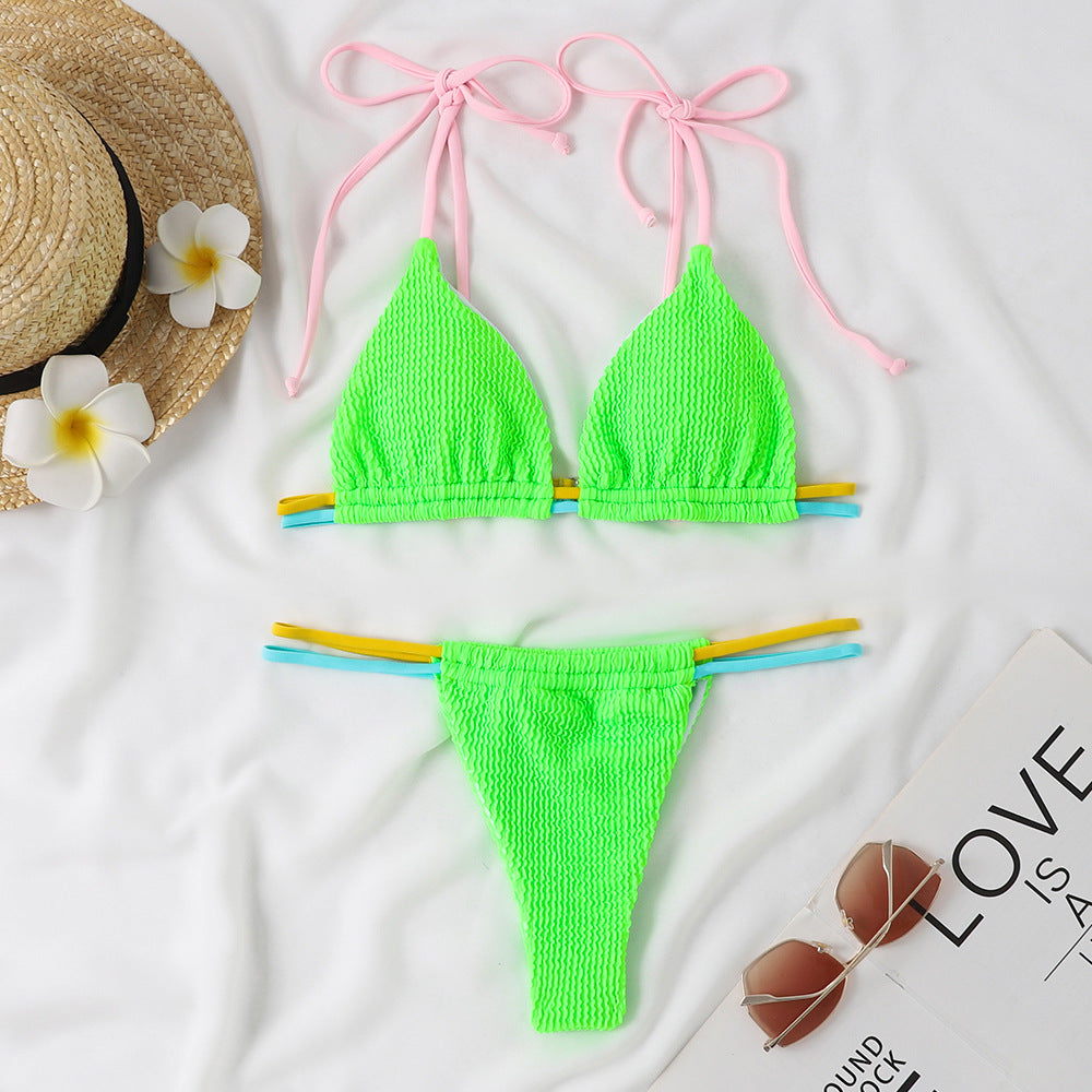 Maillot de Bain Triangle Femme Berg-Feldt avec Rayures Colorées