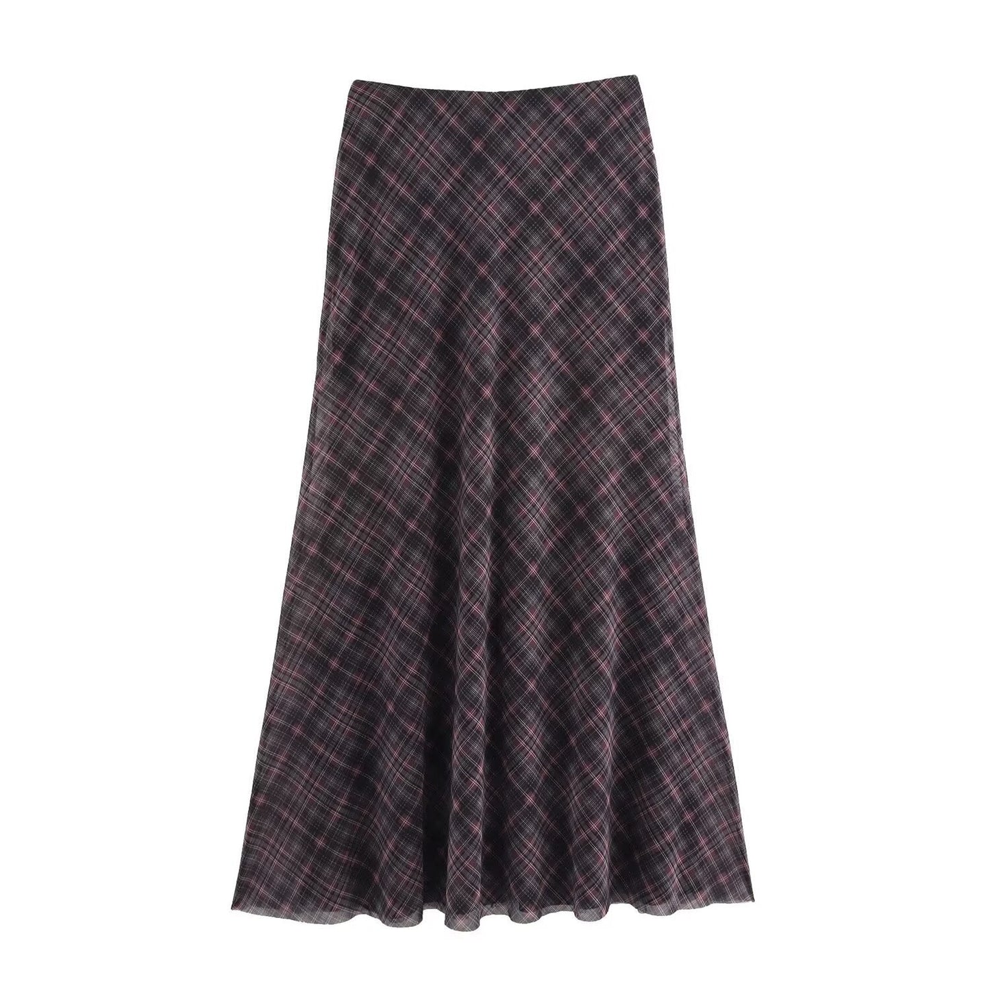 Jupe longue pour femme, coupe évasée, motif à carreaux classique de berg-feldt
