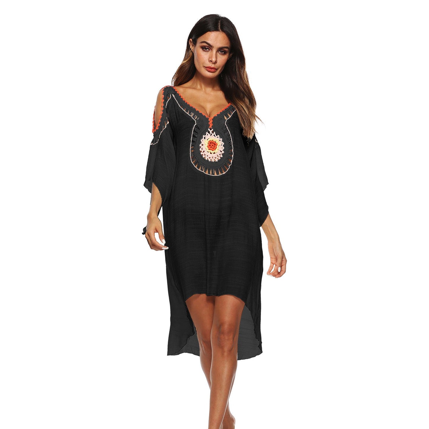 Women's Embroidered Beach Cover-Up Dress berg-feldt