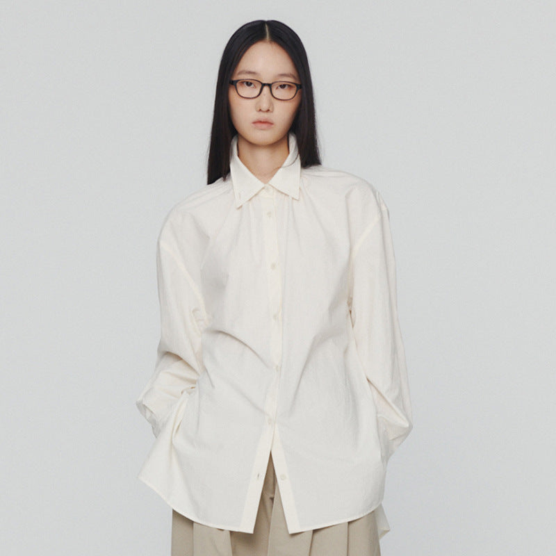 Modische Oversize-Baumwollbluse mit Knopfelementen von berg-feldt