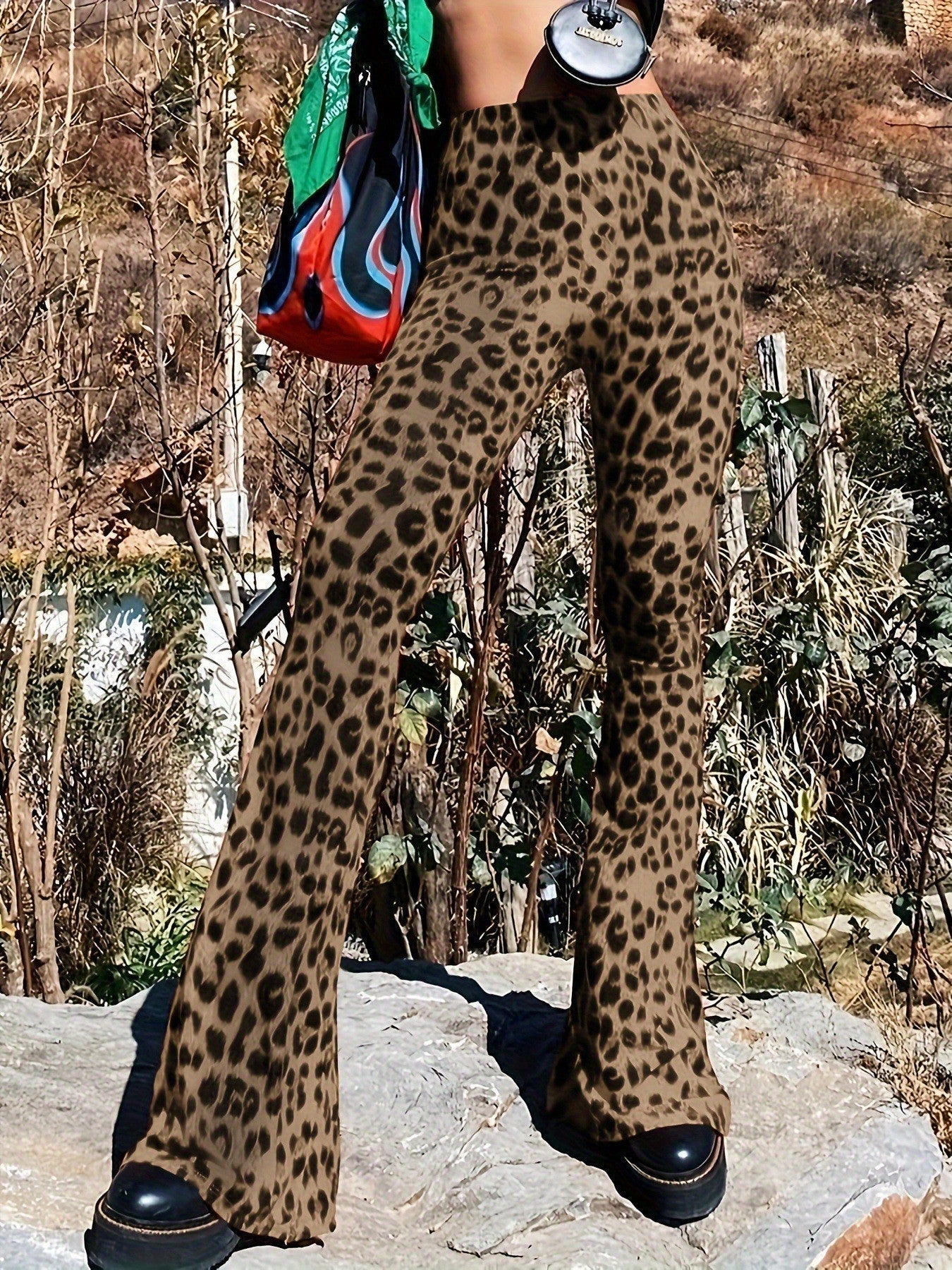 Legging évasé pour femme avec motif léopard tendance Berg-Feldt