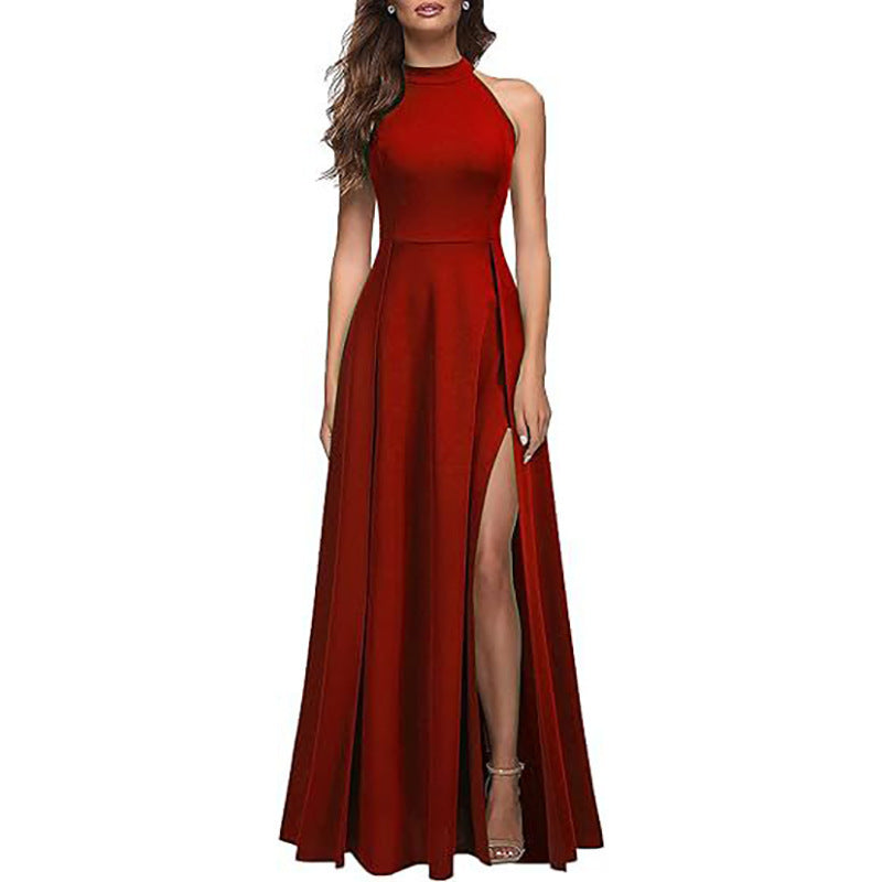 Elegantes Maxikleid mit Seitenschlitz und edlem Kragen von berg-feldt
