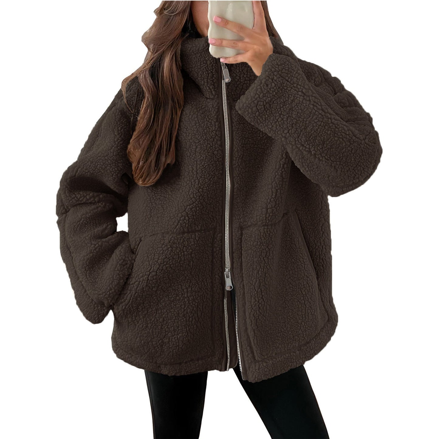Veste douillette en teddy zippée pour femme Berg-Feldt