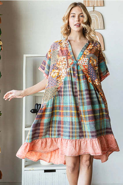 Robe à volants Berg-Feldt avec imprimé patchwork pour femme