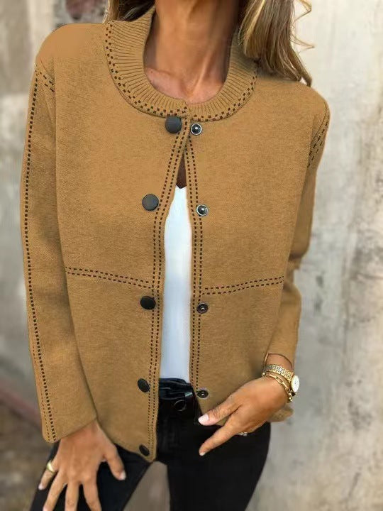 Cardigan ample à boutons et coutures décoratives pour femme Berg-Feldt