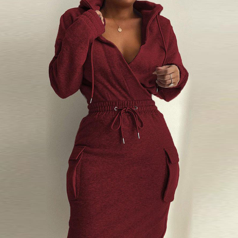 Taillierter Damen Hoodie-Dress mit Taschen von berg-feldt
 - berg-feldt