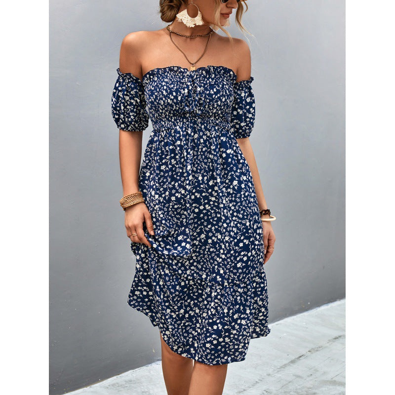 Robe d'été fleurie pour femme avec encolure Carmen de berg-feldt