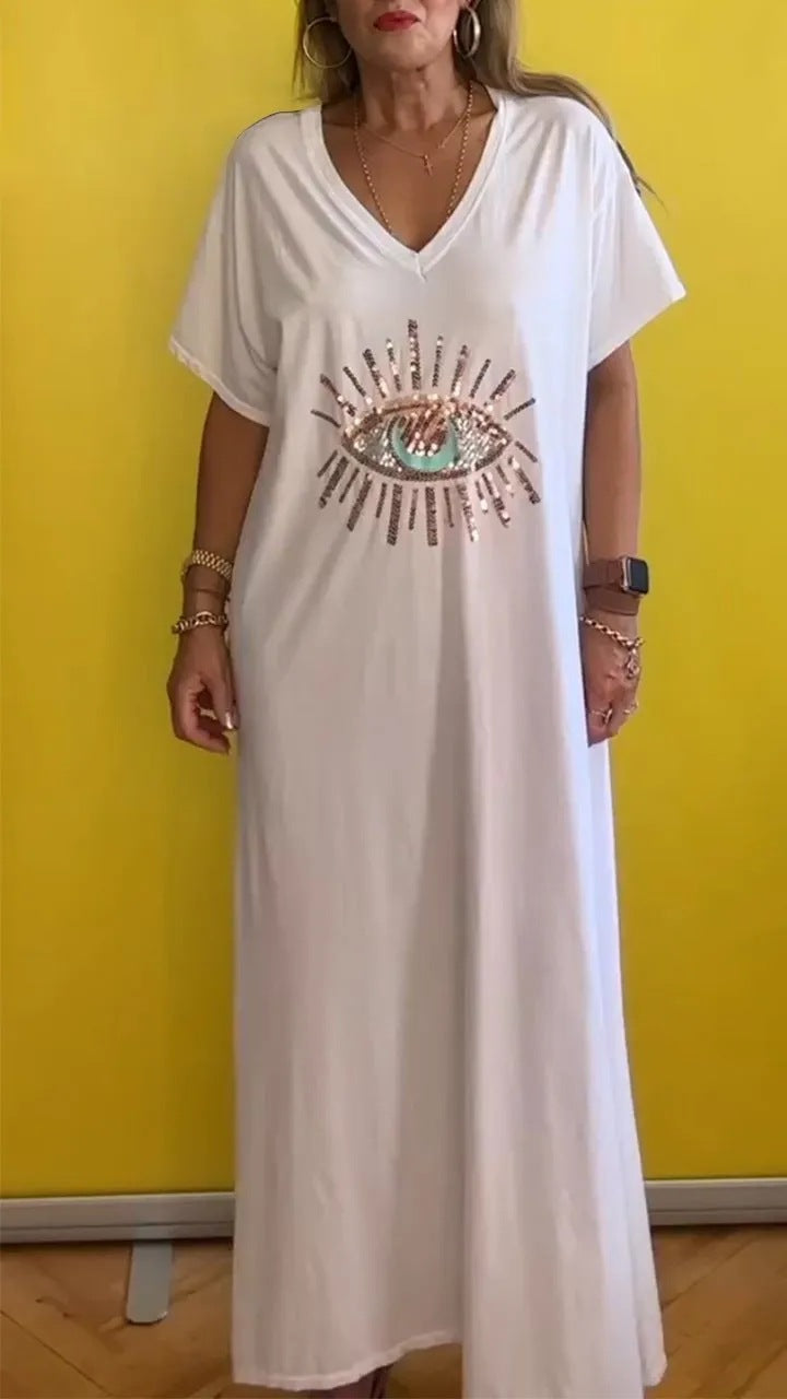 Außergewöhnliches Damen Freizeitkleid mit Paillettenmotiv von berg-feldt