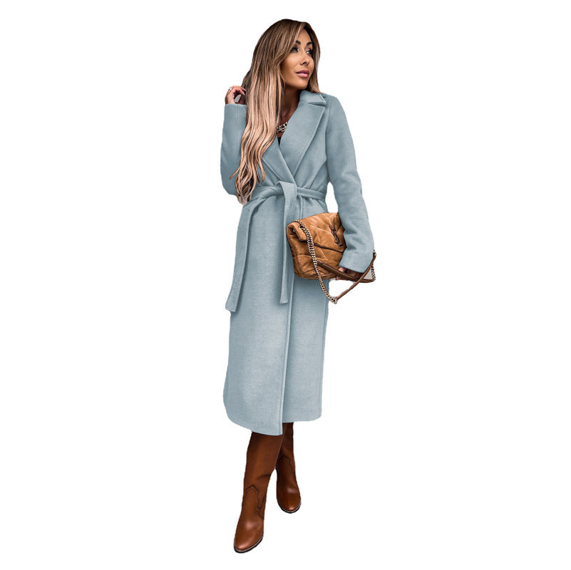 Manteau long élégant pour femme avec ceinture et poches ouvertes Berg-Feldt