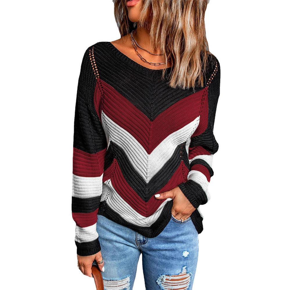 Pull en tricot décontracté à chevrons coupe aérée pour femme Berg-Feldt
