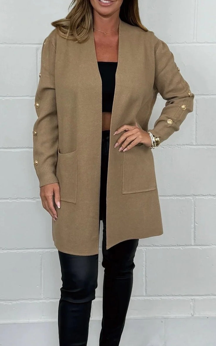 Cardigan élégant pour femme avec boutons décoratifs et poches Berg-Feldt