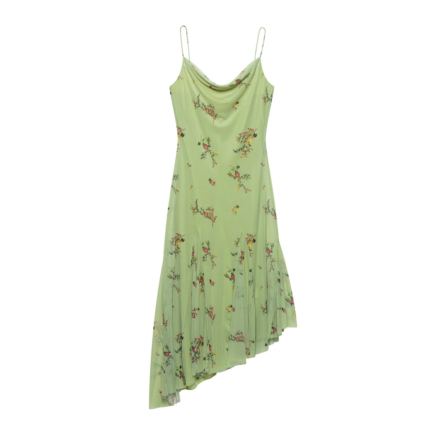 Robe longue asymétrique à fleurs avec bretelles réglables pour femme, berg-feldt