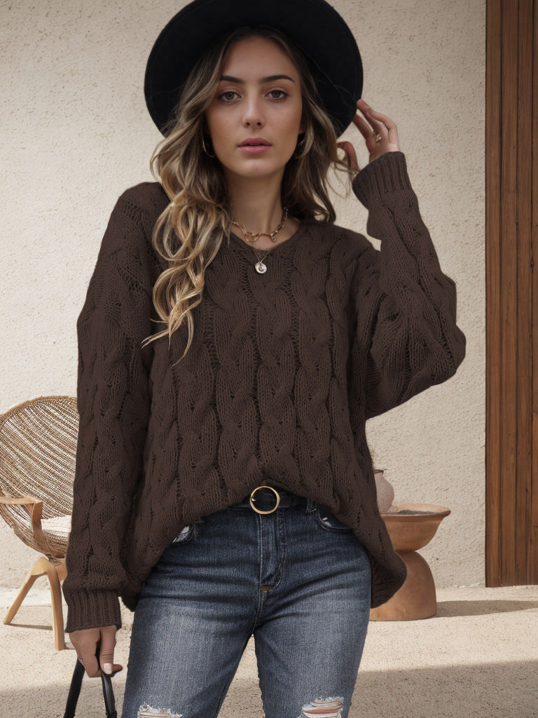 Pull en grosse maille pour femme, motif tressé moderne, coupe ample Berg-Feldt