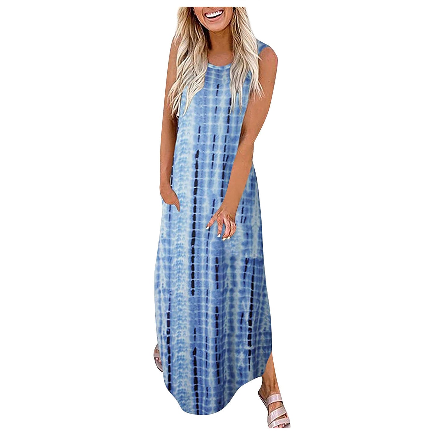Robe longue légère Berg-Feldt pour femme avec imprimé feuilles tropicales