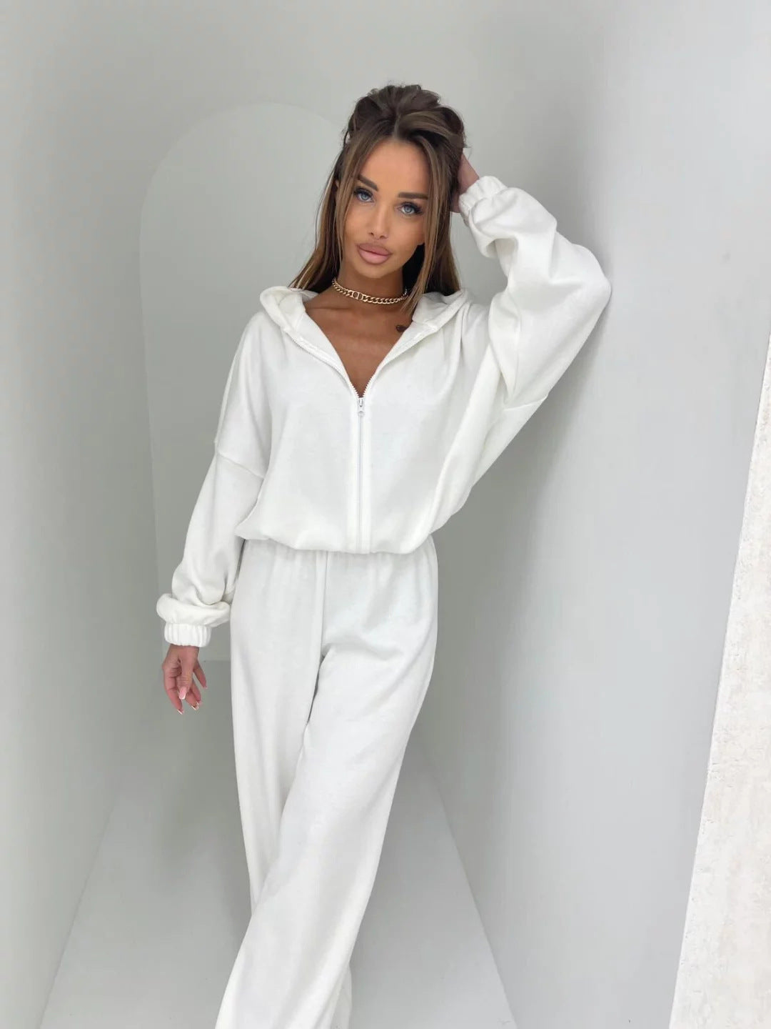 Ensemble de loungewear pour femme en polaire douce, à capuche et coupe large Berg-Feldt