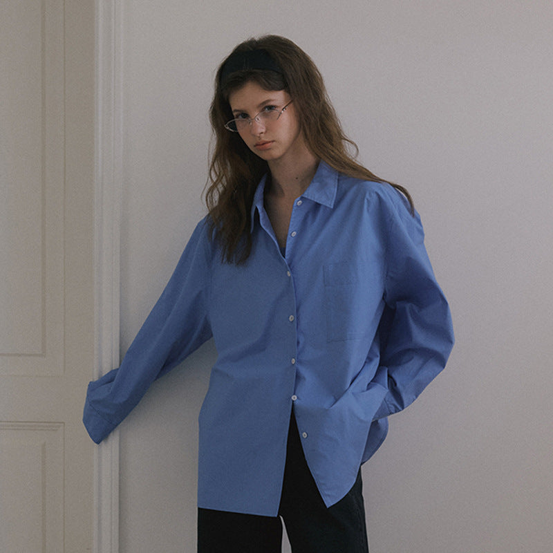 Chemise-blouse oversize classique en coton de qualité supérieure pour femme, par berg-feldt