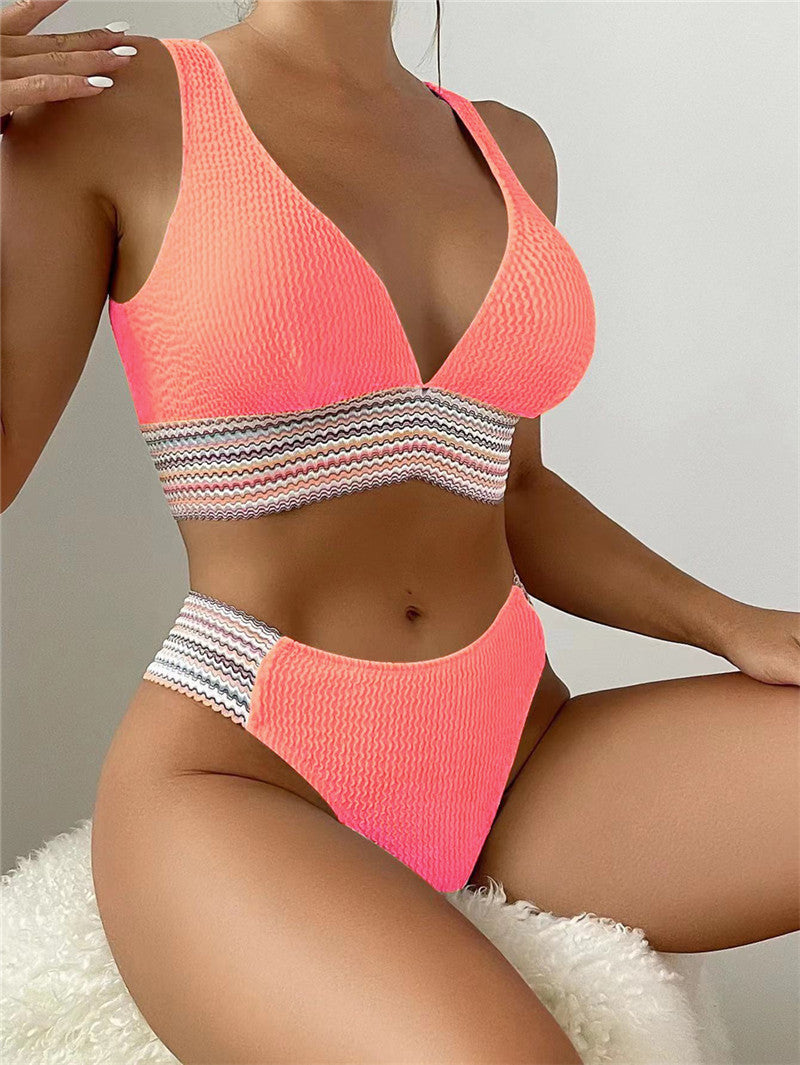 Ensemble de bain raffiné pour femme de berg-feldt, en V et taille haute