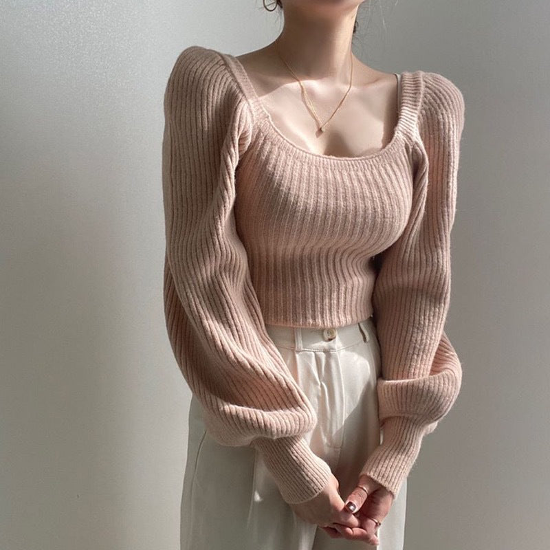 Pull fin pour femmes avec encolure carrée moderne et manches larges Berg-Feldt