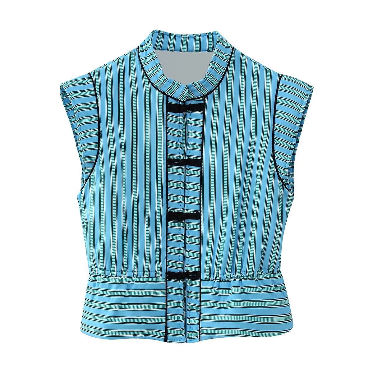 Blouse Berg-Feldt rayée et tendance à col montant pour femme