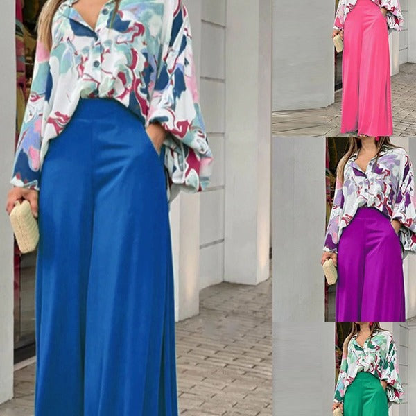 Elegante, weit geschnittene Damen Sommerhose mit buntem Muster von berg-feldt
 - berg-feldt