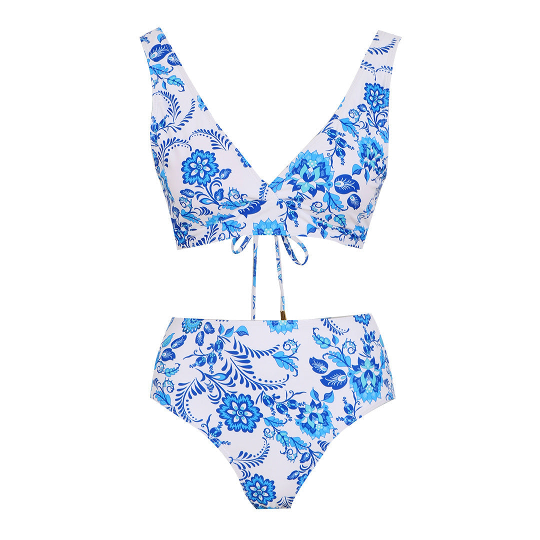 Ensemble bikini fleuri avec liens pour femme de berg-feldt