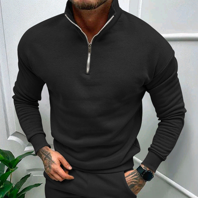 Sweat-shirt homme à col montant zippé Berg-Feldt