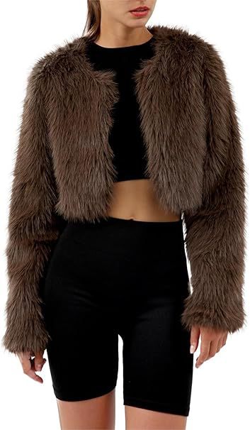 Veste courte moelleuse ouverte pour femme Berg-Feldt