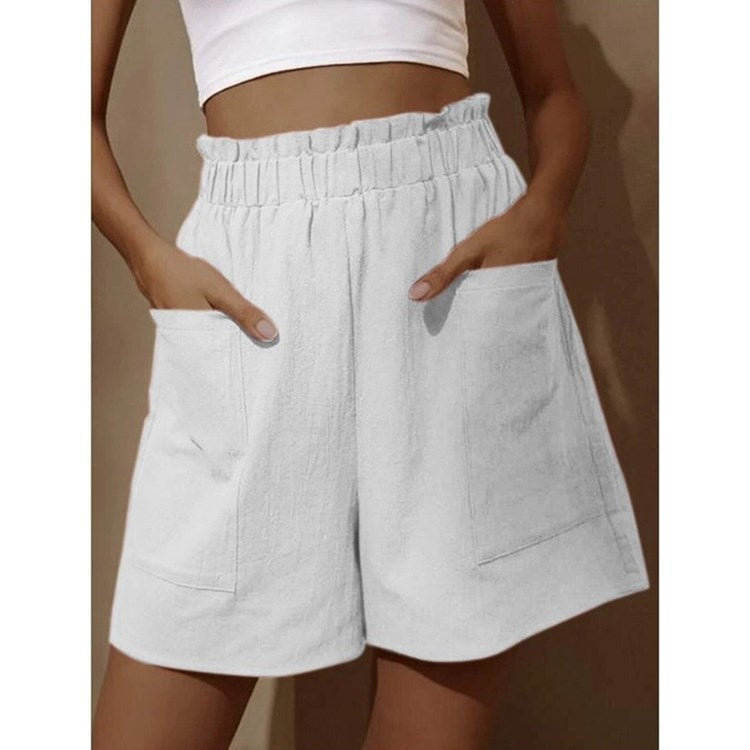 Heidi Mode | Short taille haute en coton et lin pour femme
