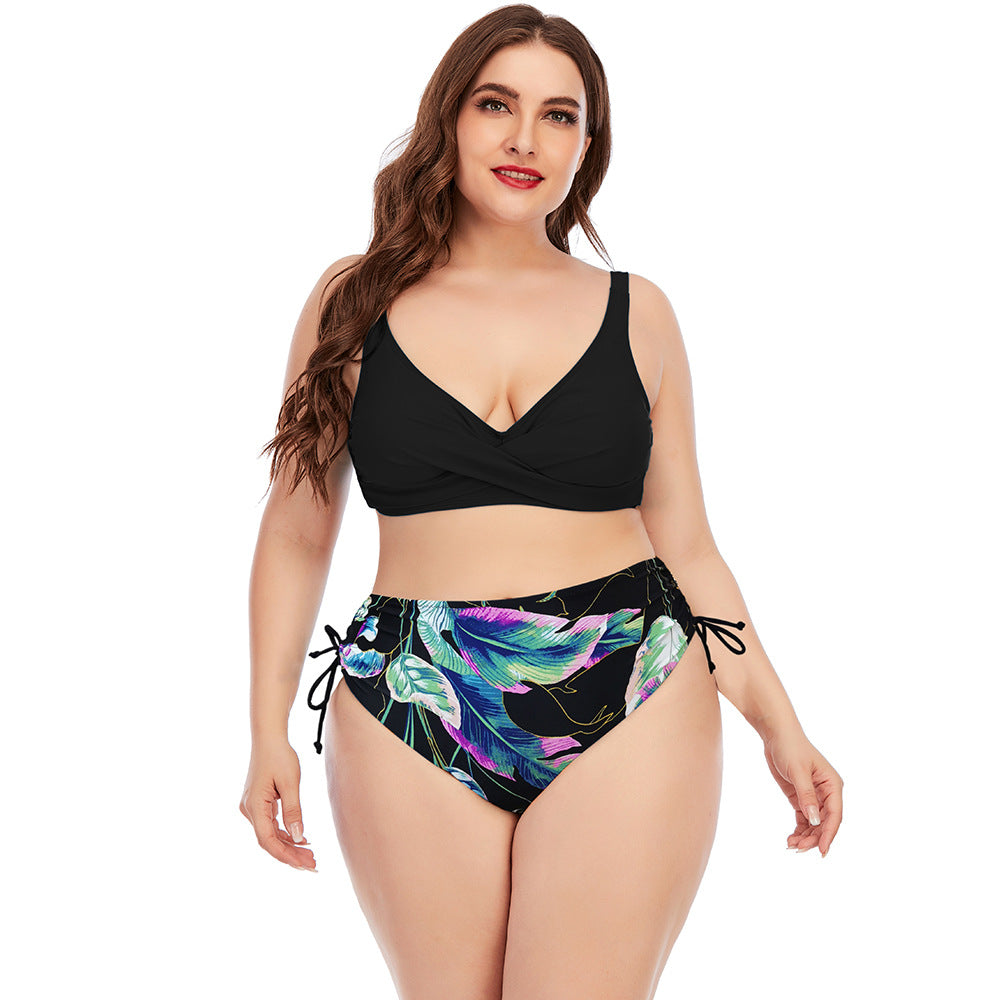 Haut de bikini Berg-Feldt pour femme : Encolure cache-cœur froncée et taille haute