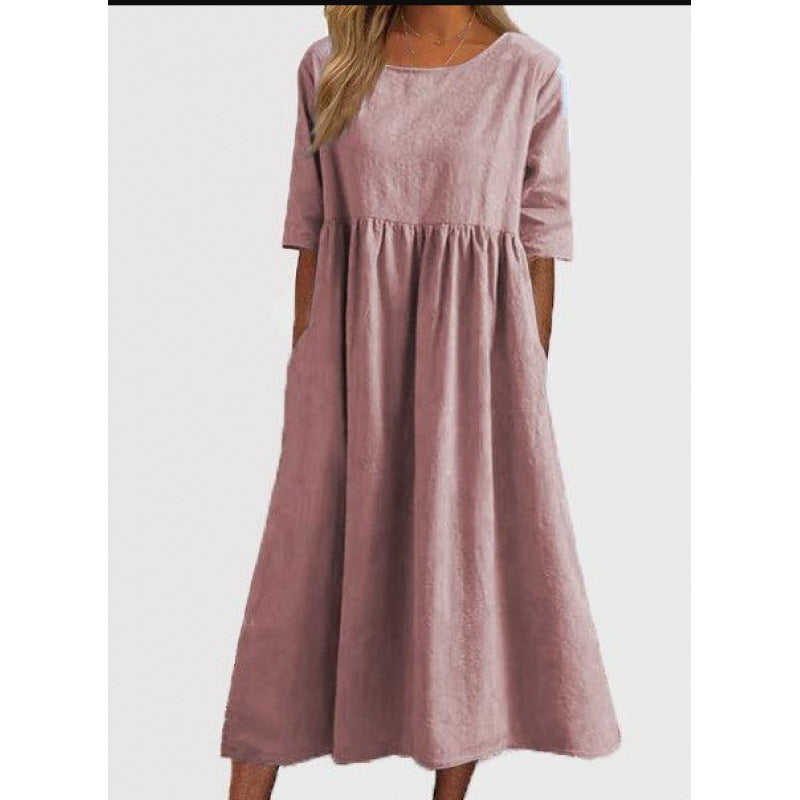 Robe en coton et lin par Fudus : Ample, longue, unie