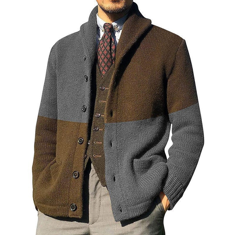 Cardigan en maille pour homme avec col châle moderne et fermeture boutonnée Berg-Feldt