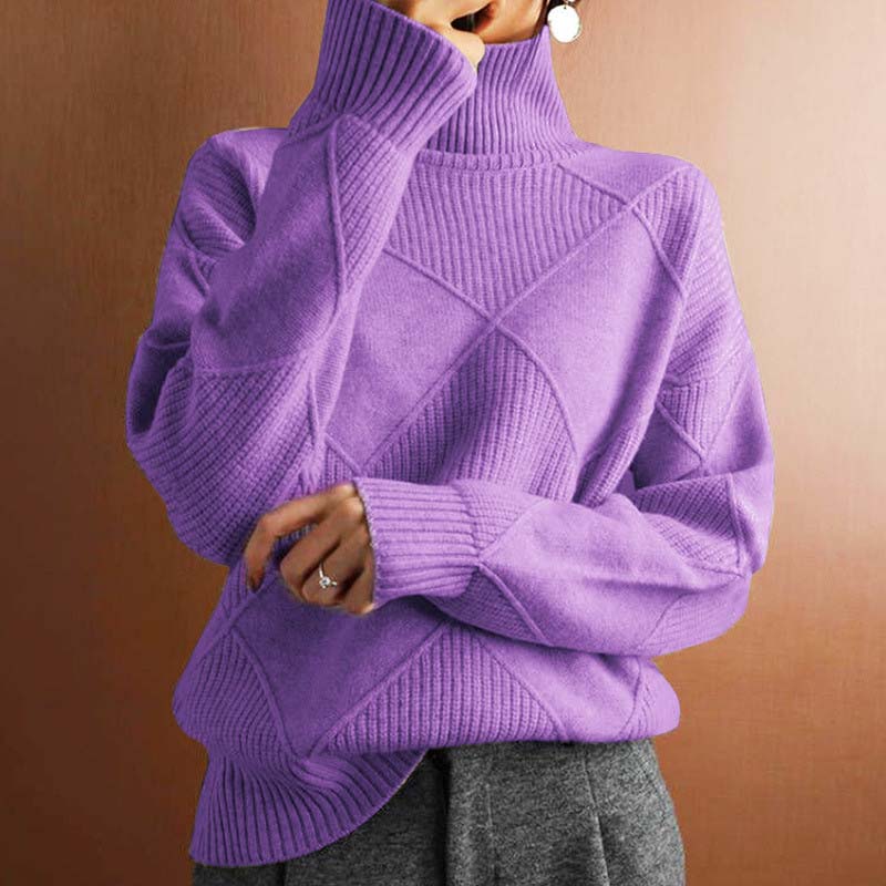 Berg-Feldt | Einfarbiger Klassischer Strickpullover Für Damen