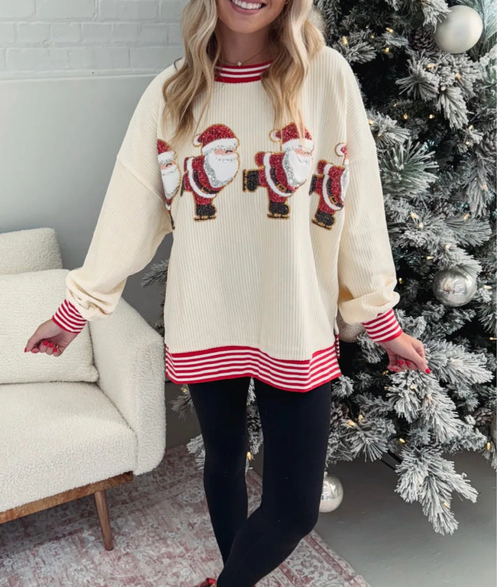 Damen Oversized Sweater mit festlichem Weihnachtsmotiv Berg-Feldt