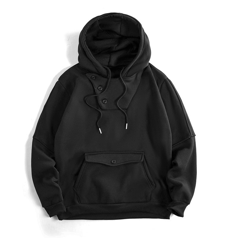 Herrenlässiger Kapuzenpullover mit Knopfdetails und praktischen Taschen Berg-Feldt