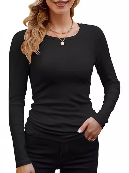 T-shirt à manches longues près du corps en fine maille côtelée pour femme de berg-feldt