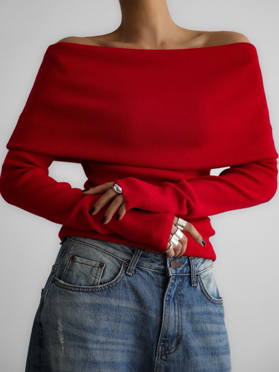 Haut tricoté femme coupe élégante à épaules dénudées Berg-Feldt