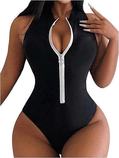 Maillot de bain femme Berg-Feldt zippé à col montant