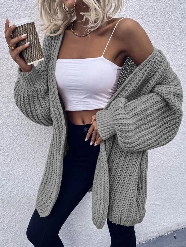 Cardigan en grosse maille décontracté pour femme, avec poches profondes et manches volumineuses Berg-Feldt