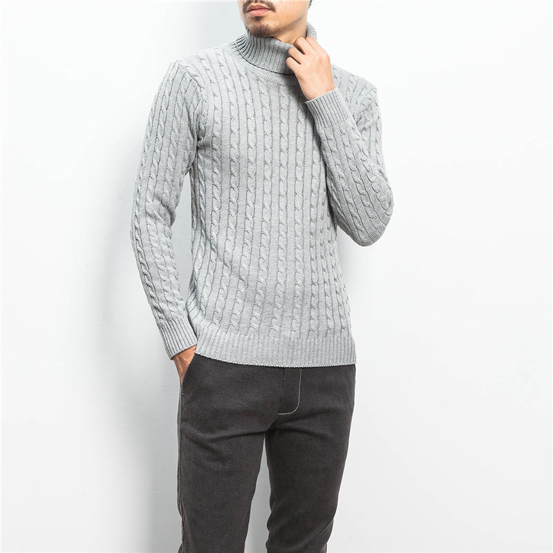 Herren komfortabler Rollkragenpullover mit Zopfmuster Berg-Feldt